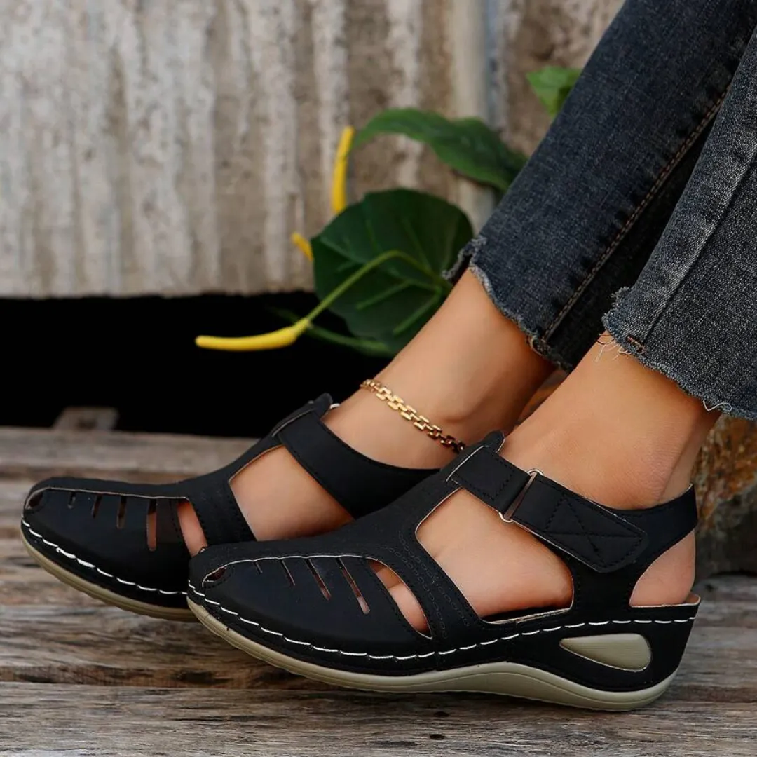 Airfleek Arch Support Wide Toe Box Closed Toe Sandals
