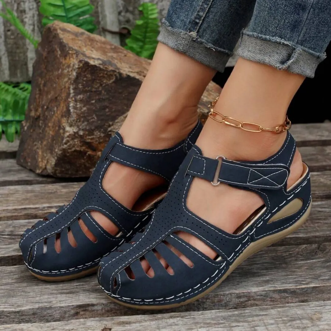 Airfleek Arch Support Wide Toe Box Closed Toe Sandals