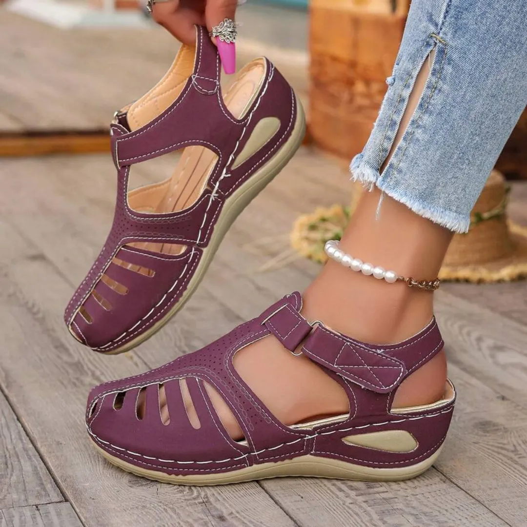 Airfleek Arch Support Wide Toe Box Closed Toe Sandals