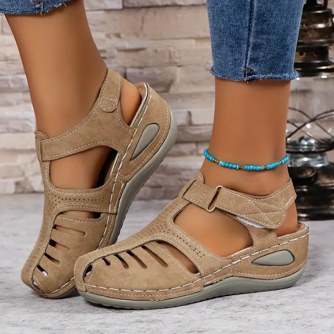 Airfleek Arch Support Wide Toe Box Closed Toe Sandals