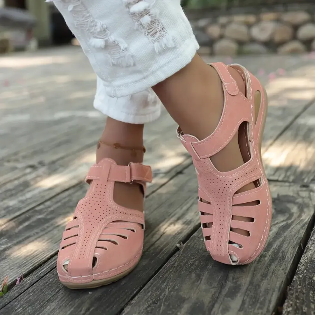Airfleek Arch Support Wide Toe Box Closed Toe Sandals