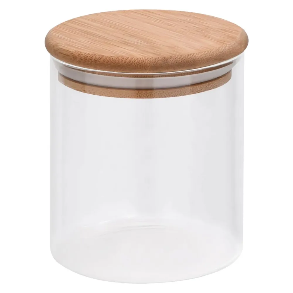 Airtight Glass Jars with Bamboo Lid - 10 pcs