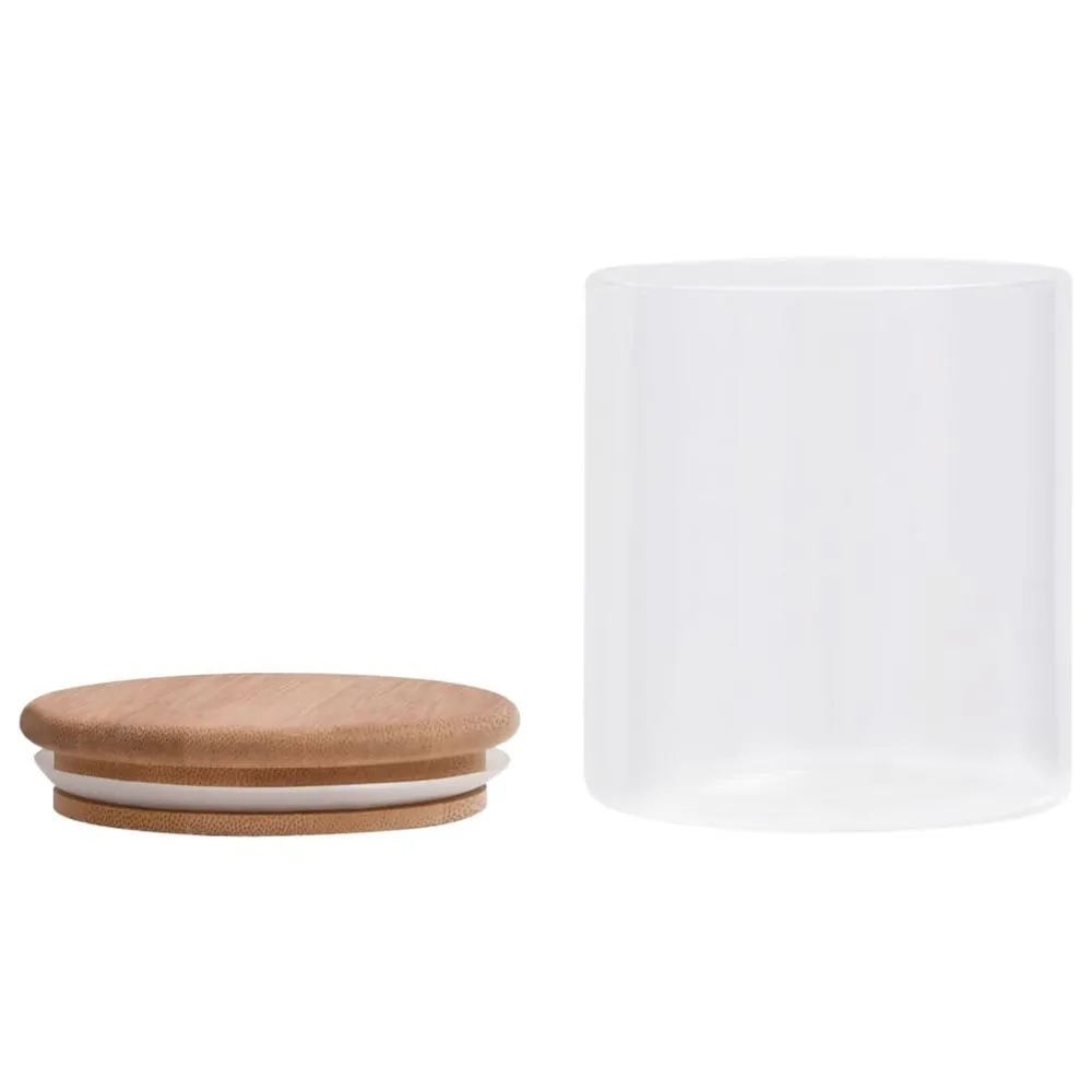 Airtight Glass Jars with Bamboo Lid - 10 pcs