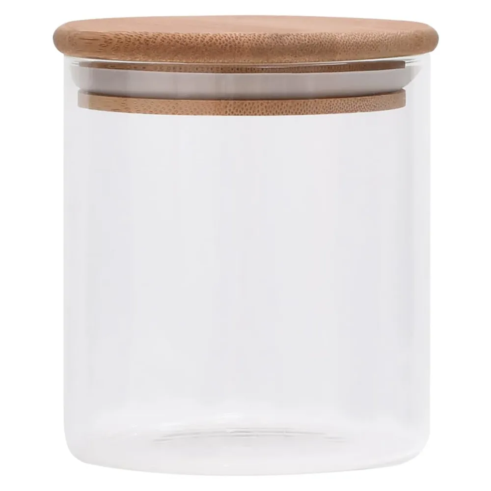 Airtight Glass Jars with Bamboo Lid - 10 pcs