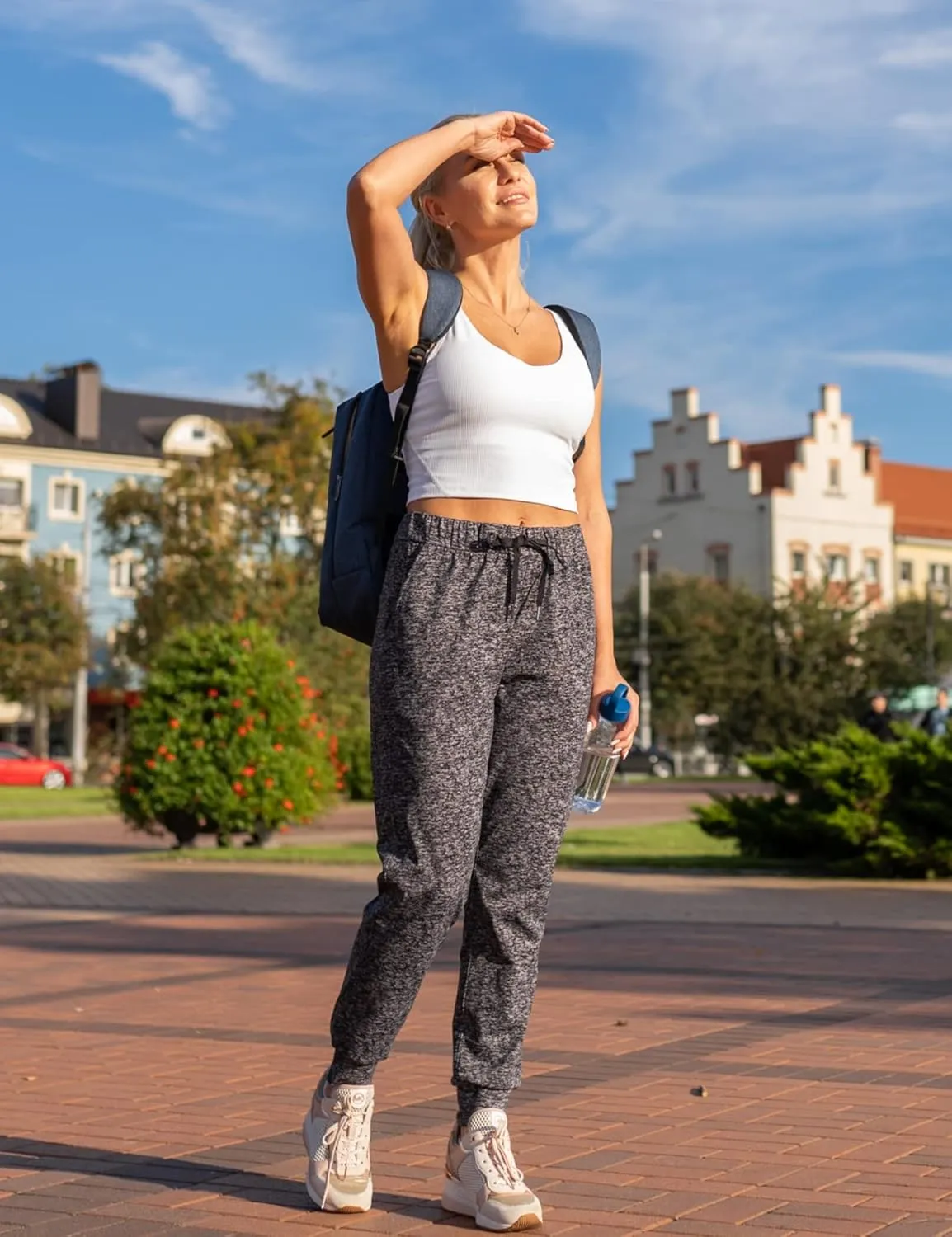 AJISAI Women's Joggers Pants Drawstring Running Sweatpants with Pockets Lounge Wear