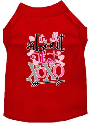All About That Xoxo Screen Print Dog Shirt Red Xs