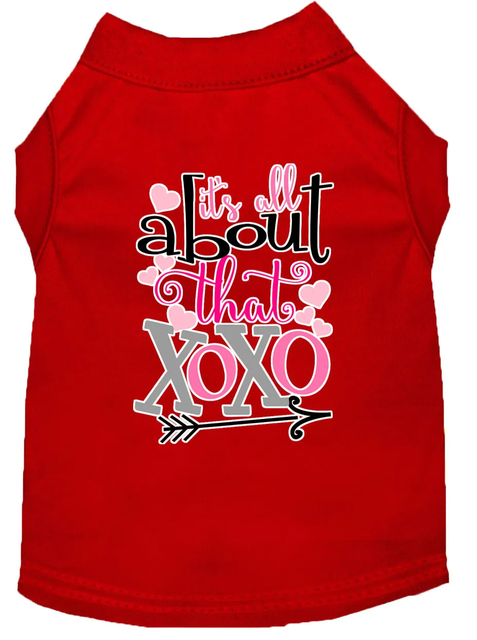All About That Xoxo Screen Print Dog Shirt Red Xs