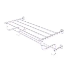 Allied Brass Carolina Collection 30-in Towel Shelf with Double Towel Bar in Polished Chrome