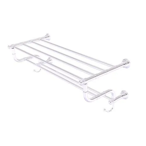 Allied Brass Carolina Collection 30-in Towel Shelf with Double Towel Bar in Polished Chrome