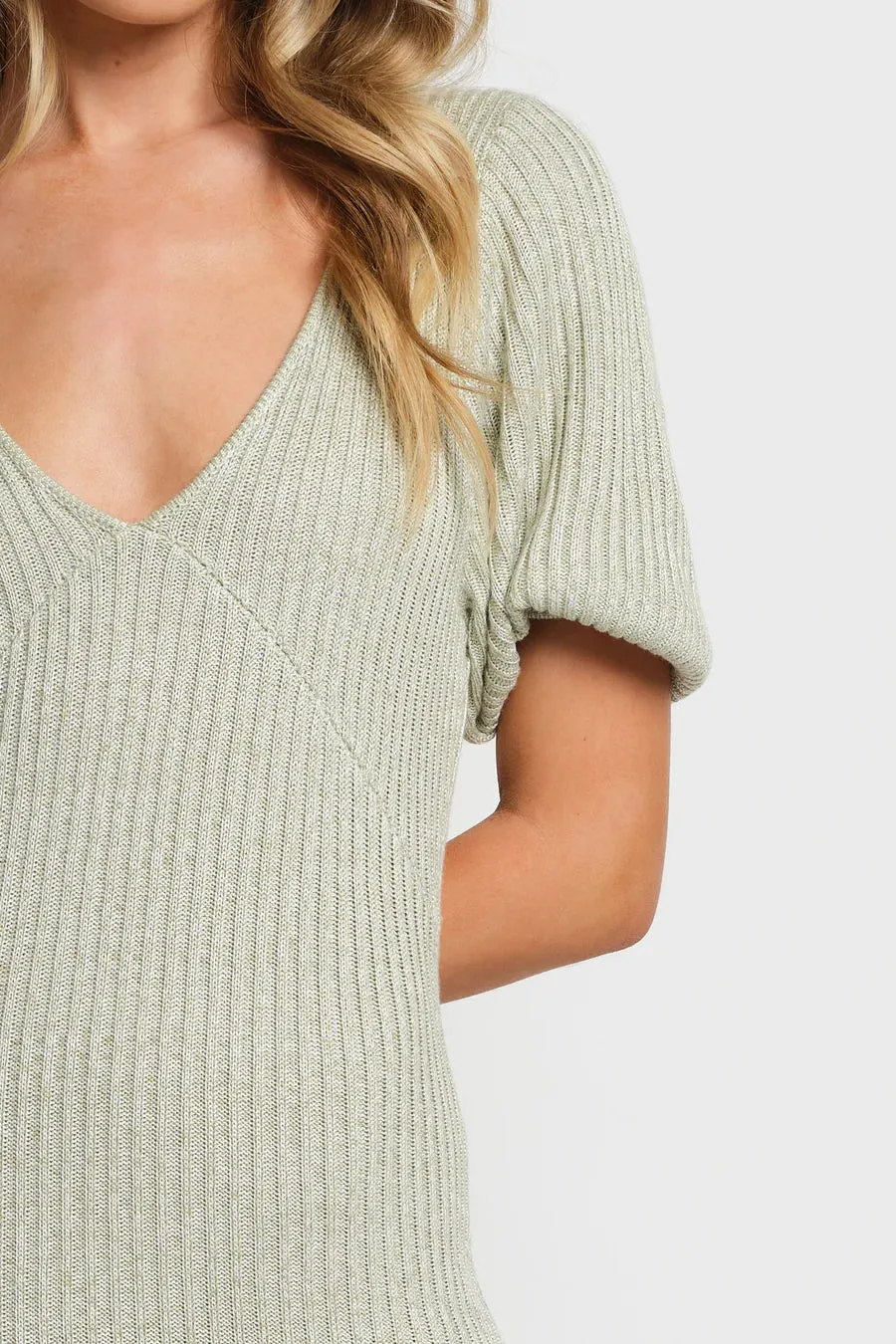 Amalfi Knit Midi Dress - Sage Green Marle