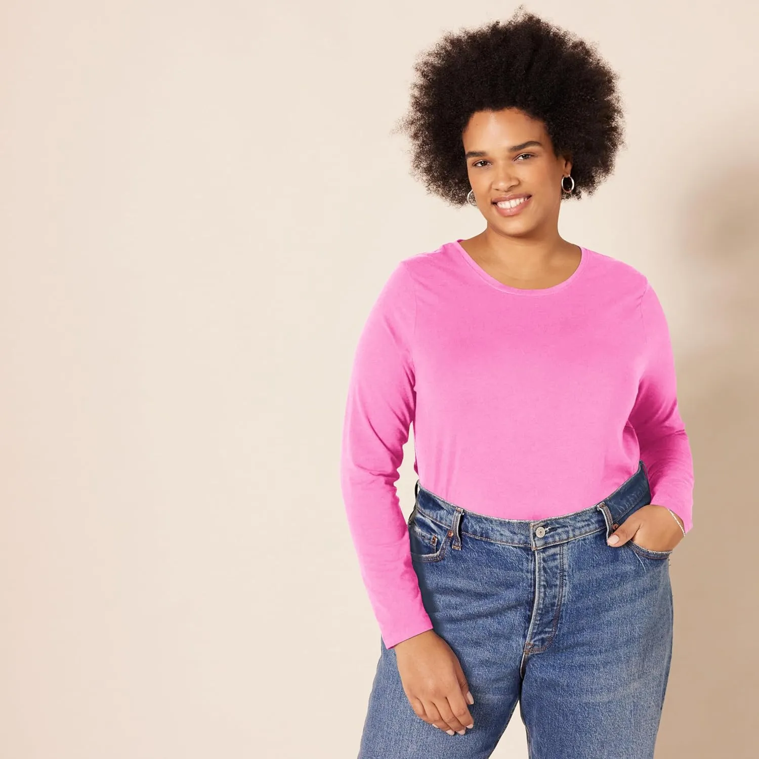 Amazon Essentials Women's Classic-Fit Long-Sleeve Crewneck T-Shirt (Available in Plus Size)