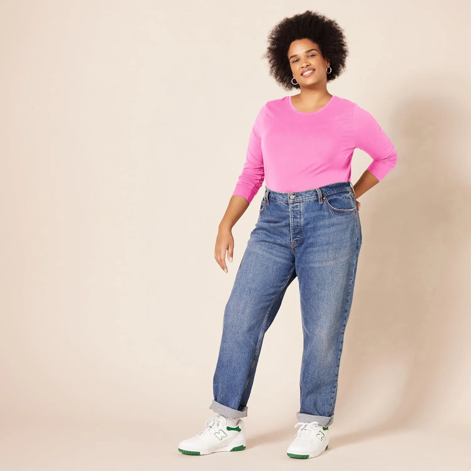 Amazon Essentials Women's Classic-Fit Long-Sleeve Crewneck T-Shirt (Available in Plus Size)