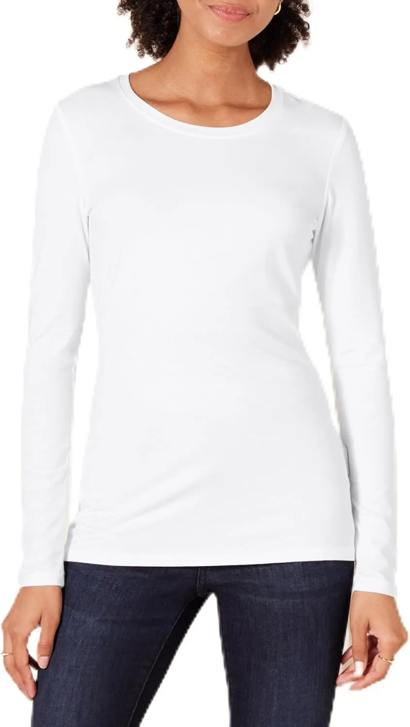 Amazon Essentials Women's Classic-Fit Long-Sleeve Crewneck T-Shirt (Available in Plus Size)