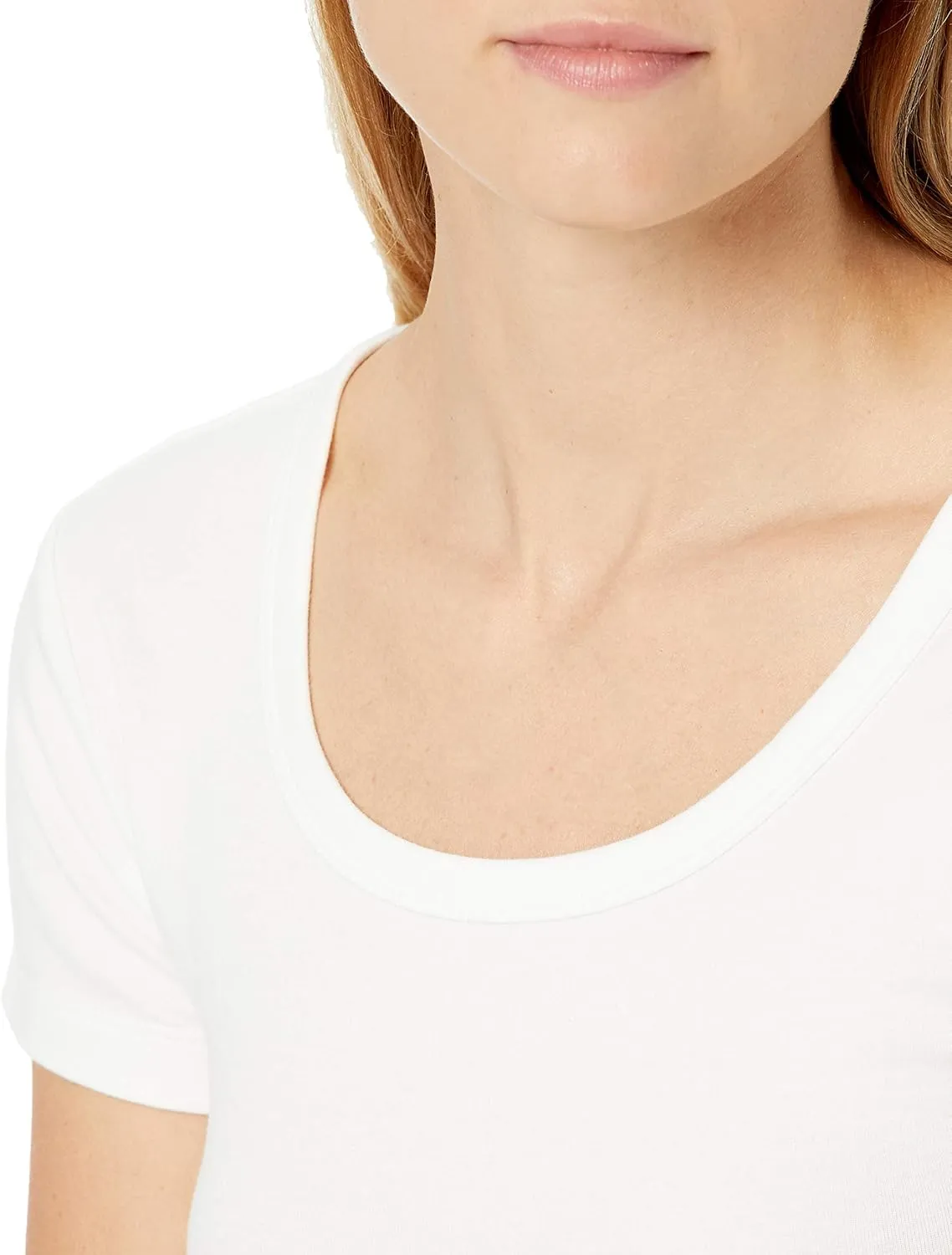 Amazon Essentials Women's Slim-Fit Cap-Sleeve Scoop Neck T-Shirt, Pack of 2