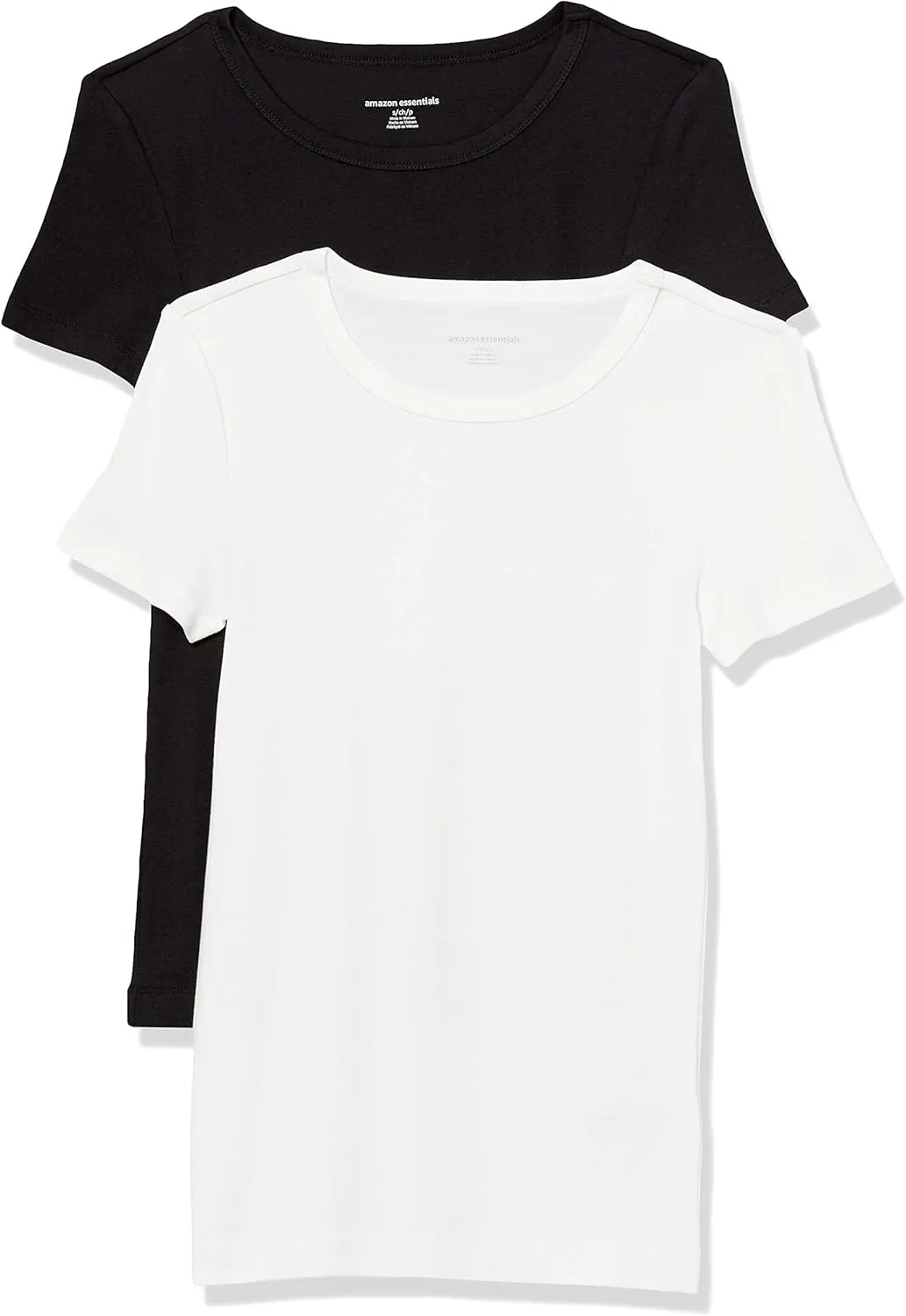 Amazon Essentials Women's Slim-Fit Short-Sleeve Crewneck T-Shirt, Pack of 2