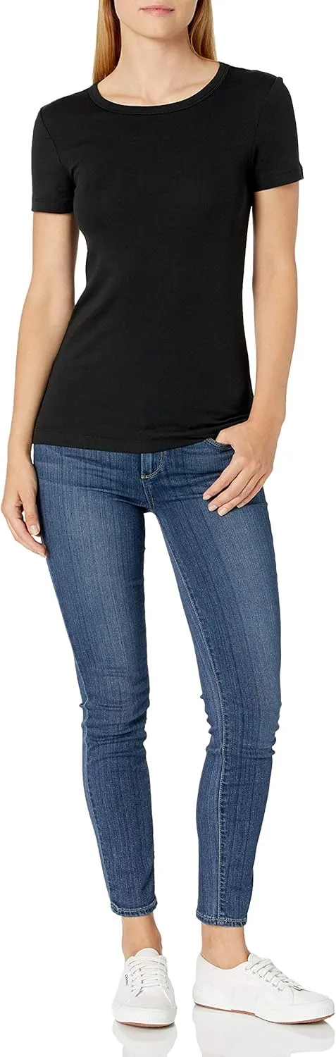 Amazon Essentials Women's Slim-Fit Short-Sleeve Crewneck T-Shirt, Pack of 2
