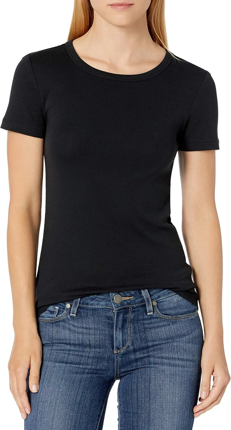 Amazon Essentials Women's Slim-Fit Short-Sleeve Crewneck T-Shirt, Pack of 2