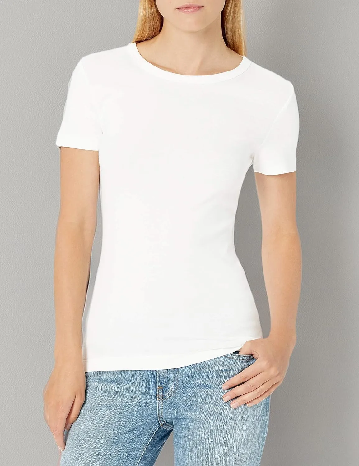 Amazon Essentials Women's Slim-Fit Short-Sleeve Crewneck T-Shirt, Pack of 2