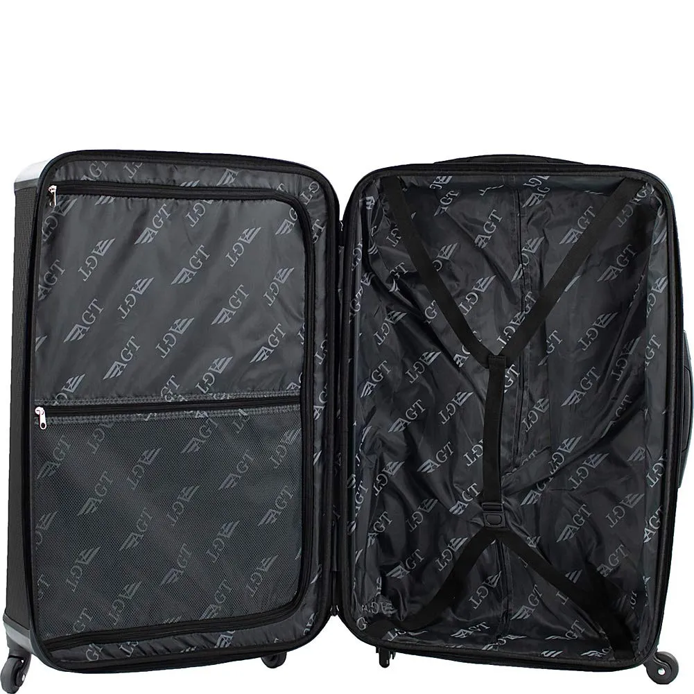 American Green Travel Vero 3 Piece Hardside Spinner Luggage Set (Black)