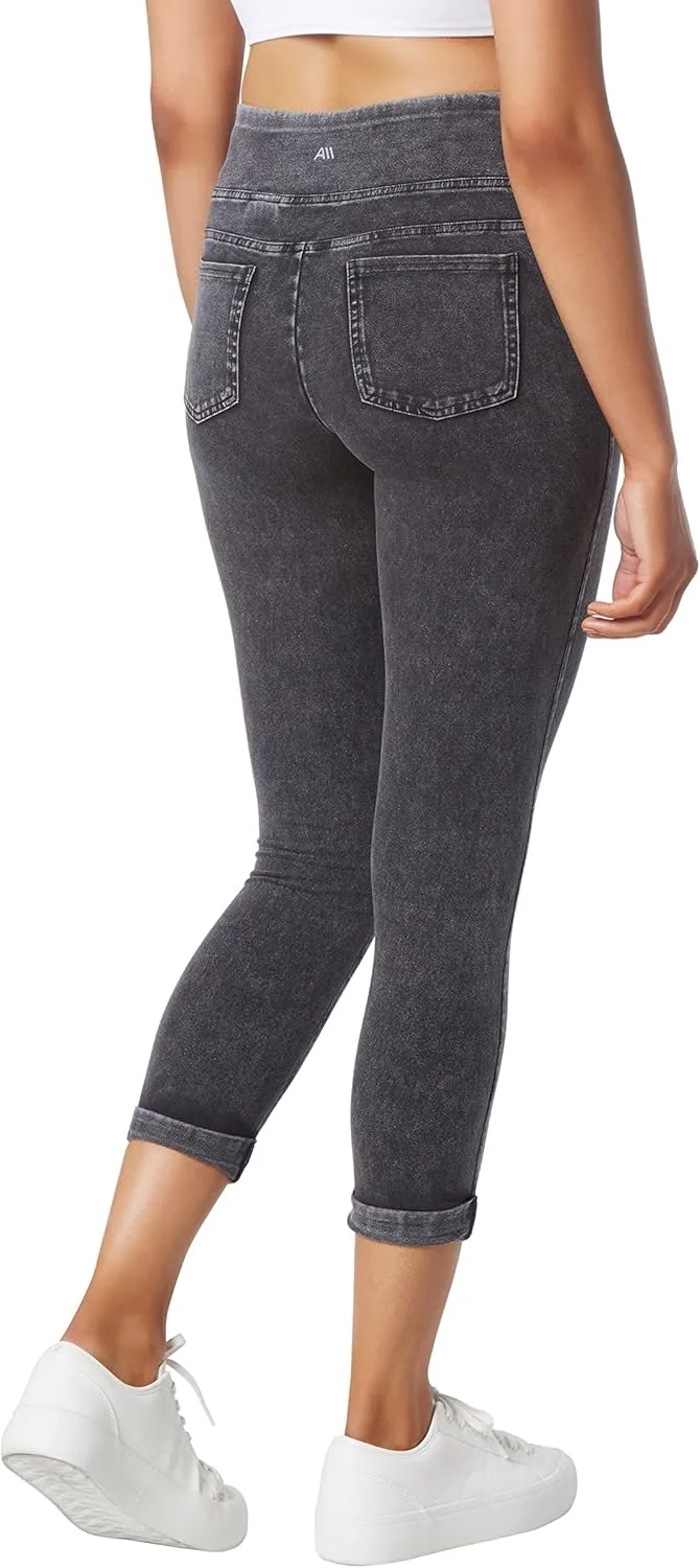 Andrew Marc Women's Faux Denim Cropped Legging, Regular and Plus Sizes