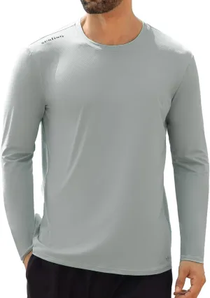 Angel season Men's Rash Guard Shirts UPF 50  Long Sleeve Swim Shirts Quick Dry UV Sun Protection Lightweight