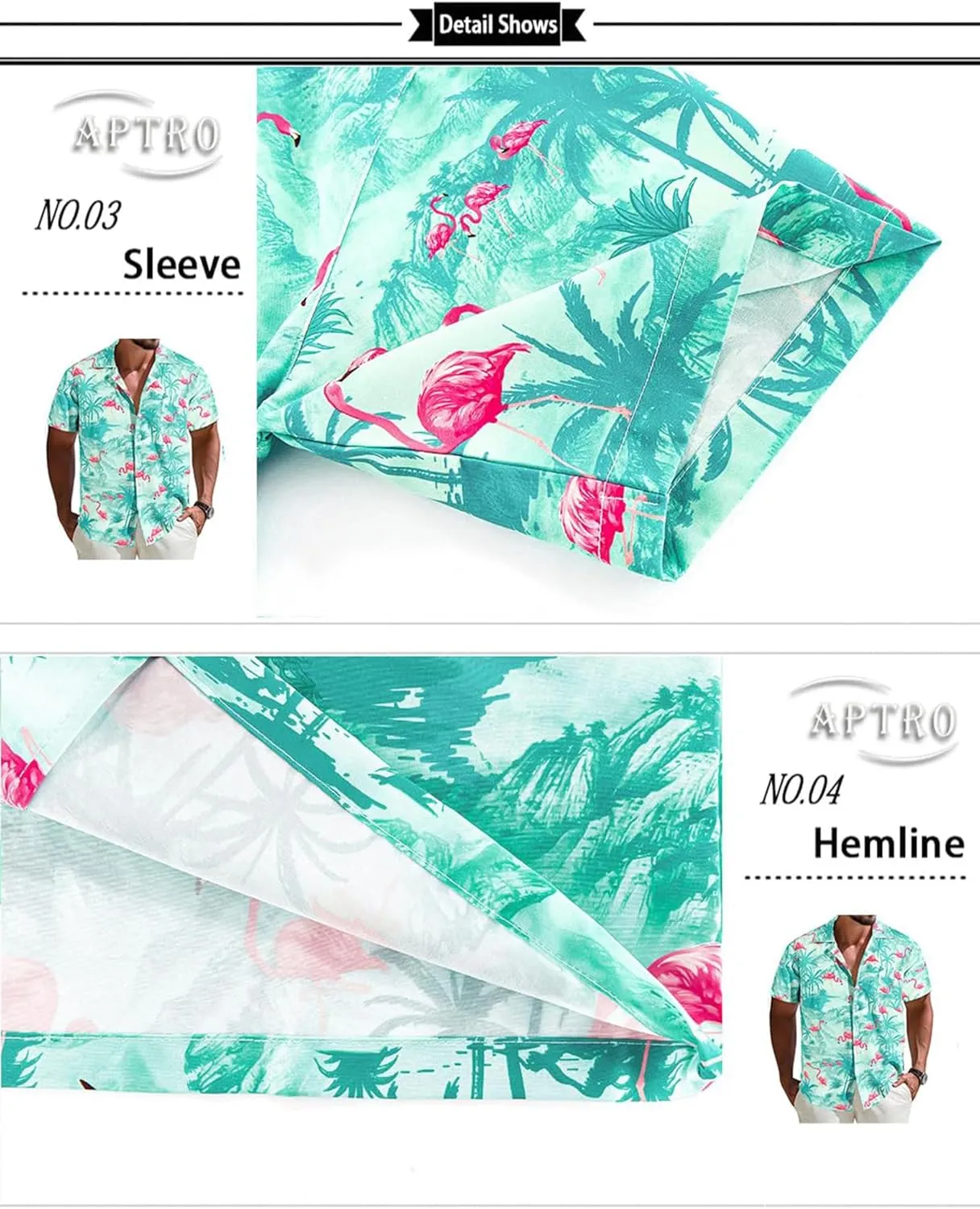 APTRO Men's Hawaiian Shirt Short Sleeve Tropical Vacation Button Down Beach Floral Palm Shirts