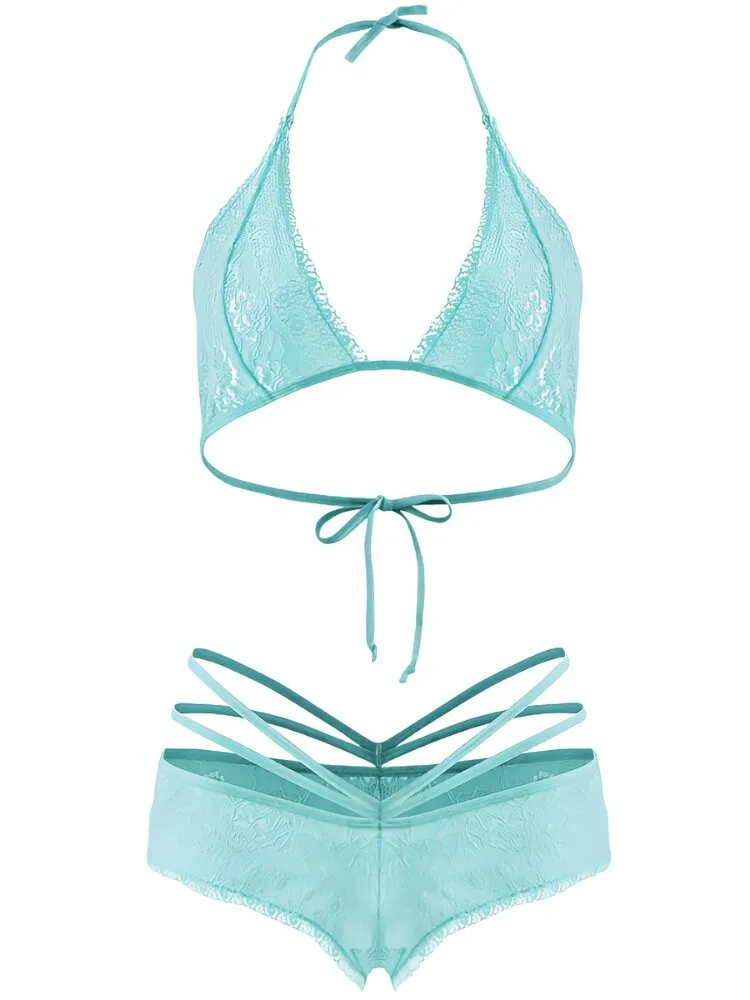 Aqua Breezy Lace Bralette Set