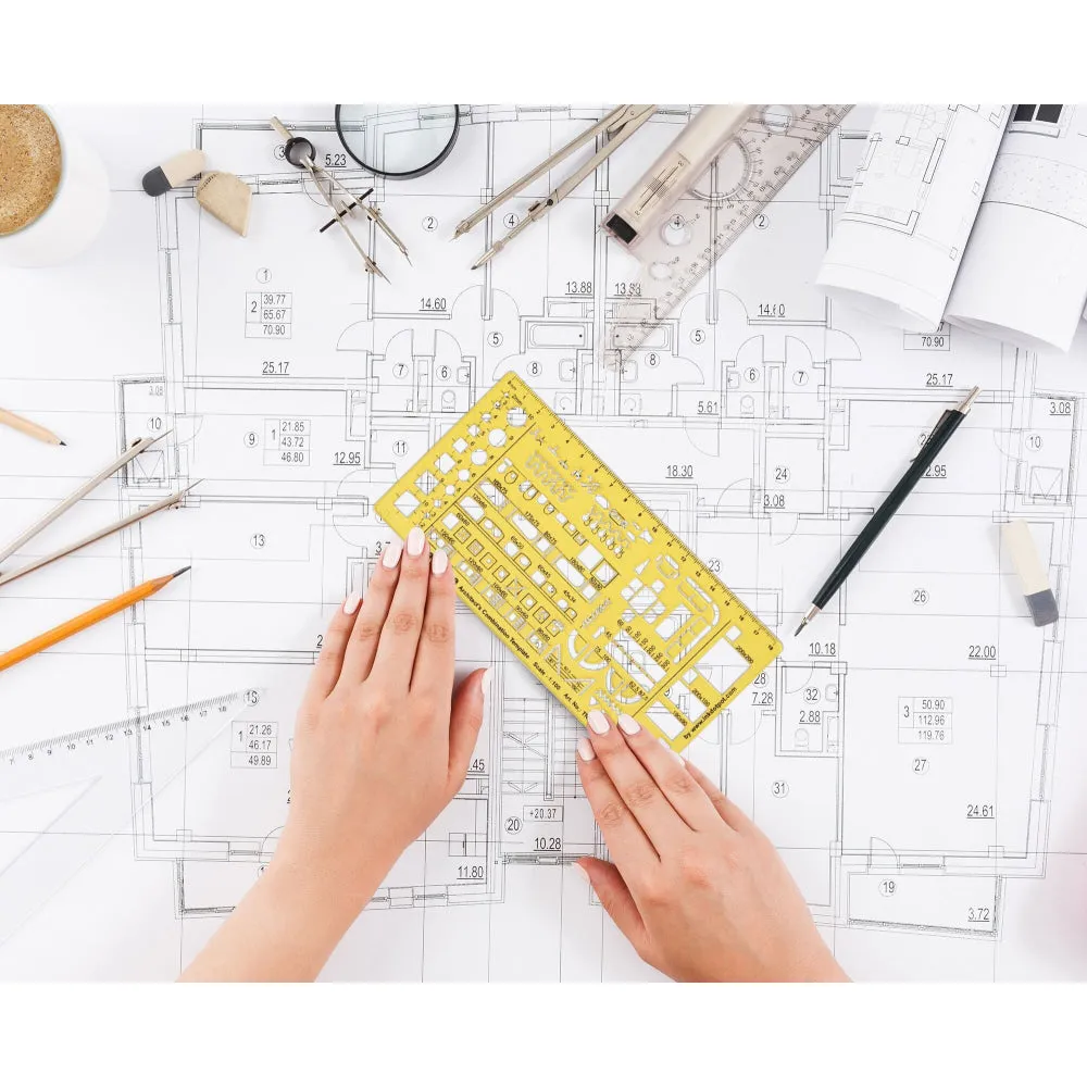 Architects Combination Templates Interior Design Furniture and House Plan Drafting Tools