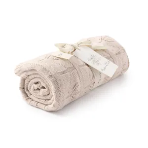 Aster and Oak Sand Fleck Knit Leaf Blanket