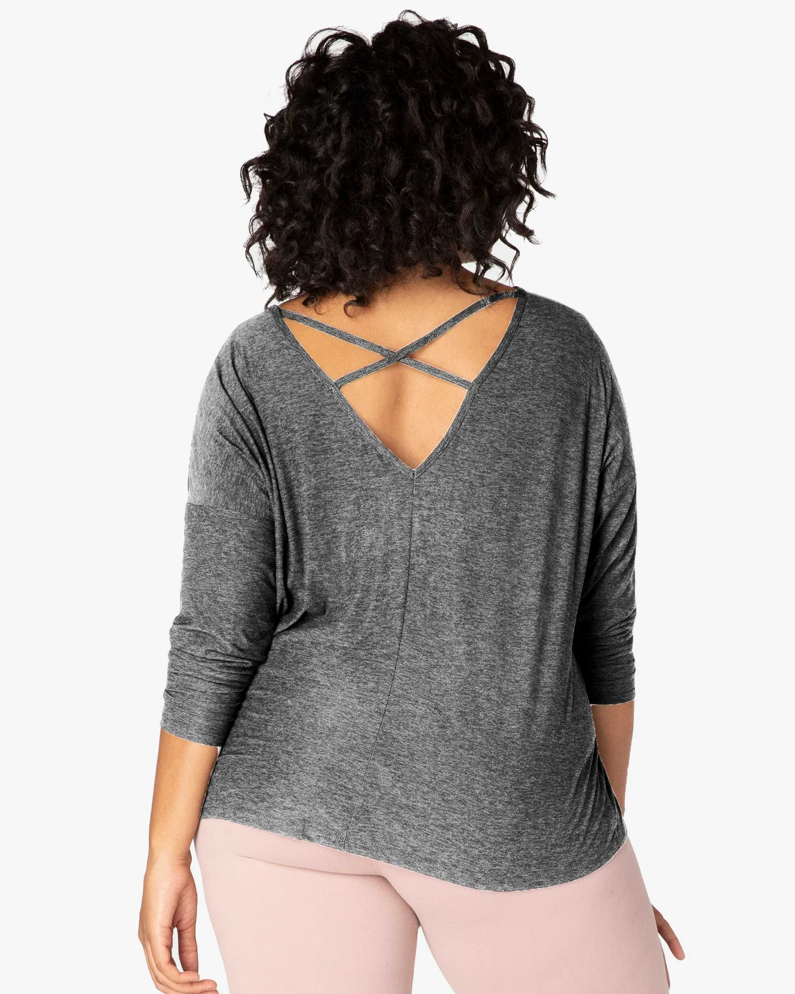 Aster Long-Sleeve Tee | Charcoal Grey / White