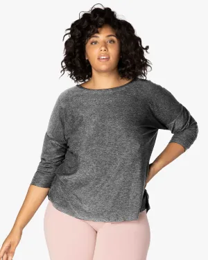 Aster Long-Sleeve Tee | Charcoal Grey / White