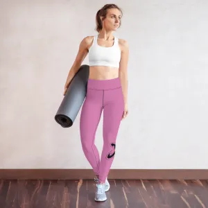 Athletic Apparatus Pink 1 Black logo V3 Yoga Leggings