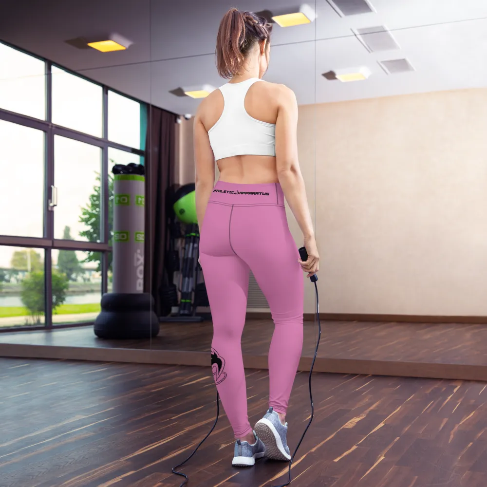 Athletic Apparatus Pink 1 Black logo V3 Yoga Leggings