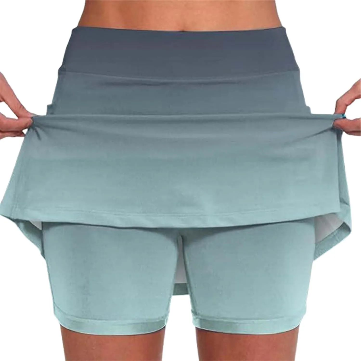 Athletic Skorts for Woman Elastic High Waisted Tennis Golf Skirts with Built-in Shorts Yoga Skirts with Pockets