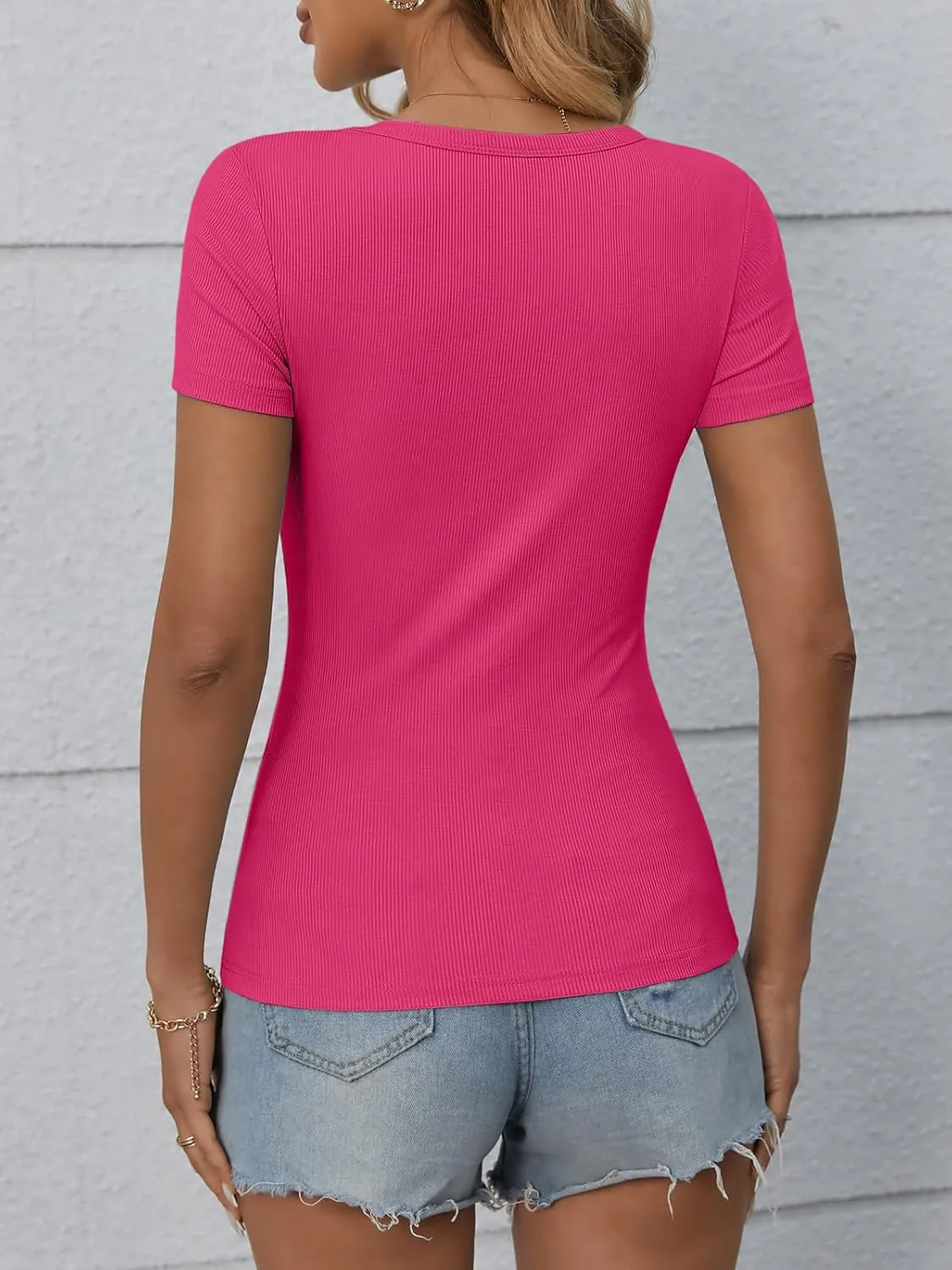 ATHMILE Womens Long Sleeve Crewneck Ribbed Tops Fitted Stretch Casual Basic T Shirts 2025