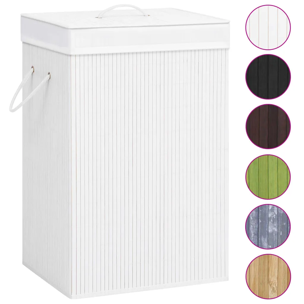 Bamboo Laundry Basket White 72 L