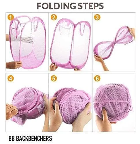 BB BACKBENCHERS Laundry Bag Foldable & Collapsible Basket ( multicolor )