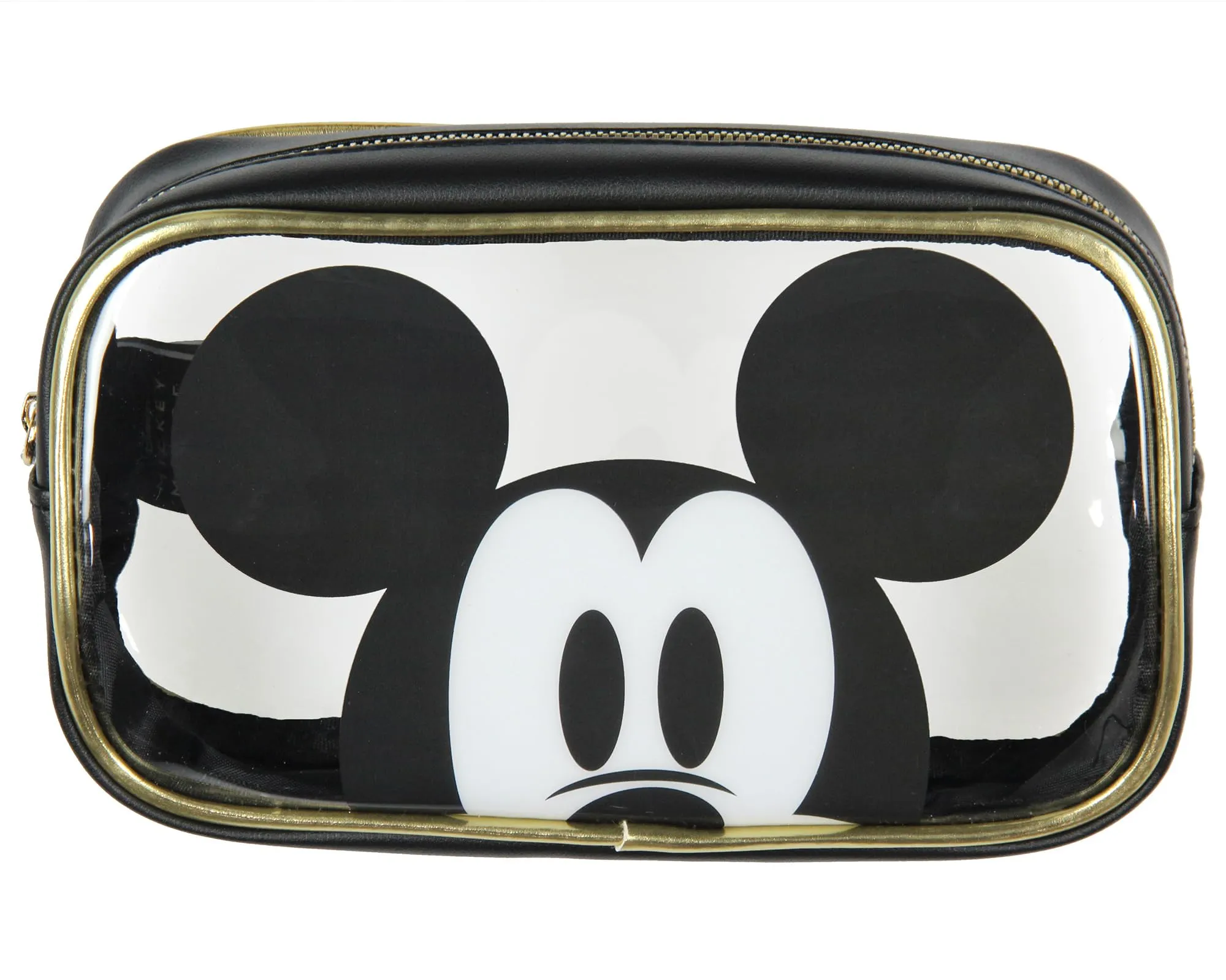 Bioworld Disney Mickey Mouse 3-Piece Toiletry Bag Set With Clear Cosmetic Bag Beauty Essentials Storage Gift Set