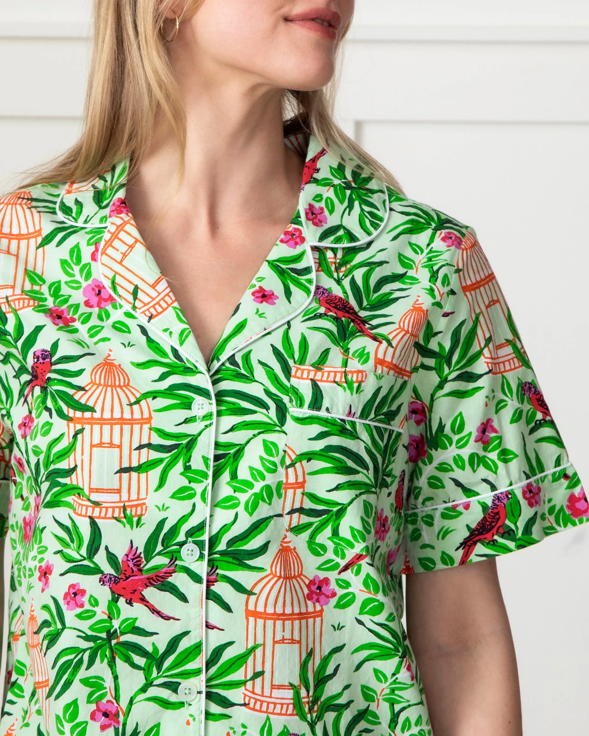 Birds of a Feather - Short Sleeve Top & Cropped Pants Set - Kiwi Slice