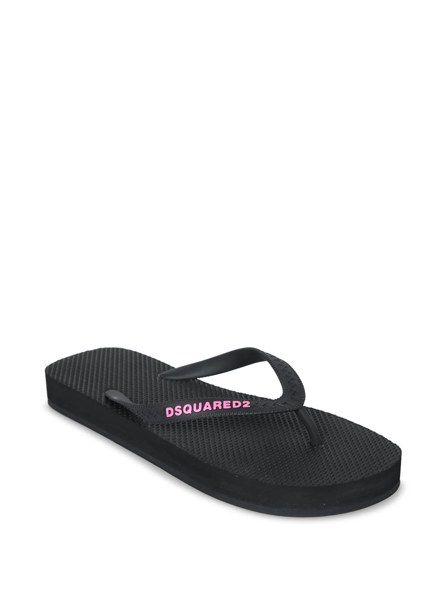 Black and Pink Rubber Flip-Flops