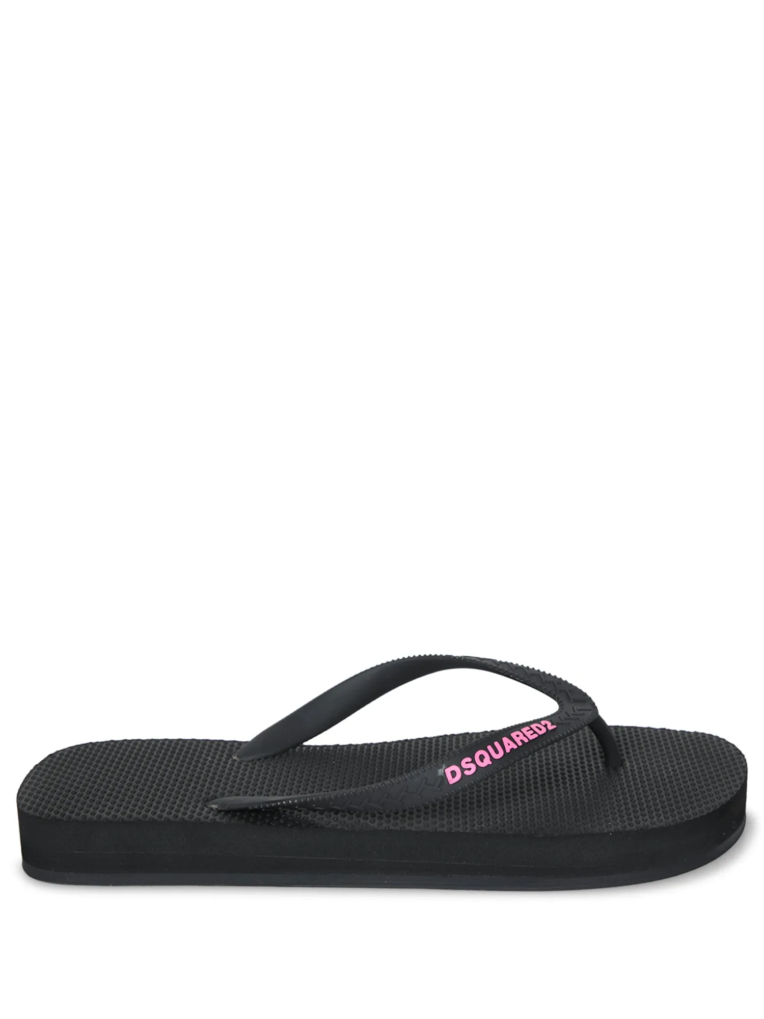 Black and Pink Rubber Flip-Flops