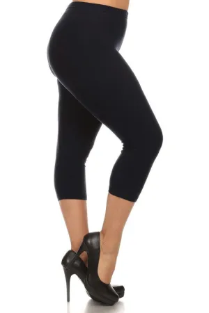 Black Buttery Soft Capri Leggings