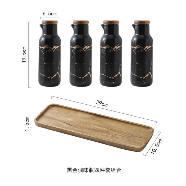 BLACK CERAMIC SPICE JARS