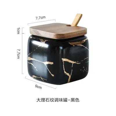 BLACK CERAMIC SPICE JARS