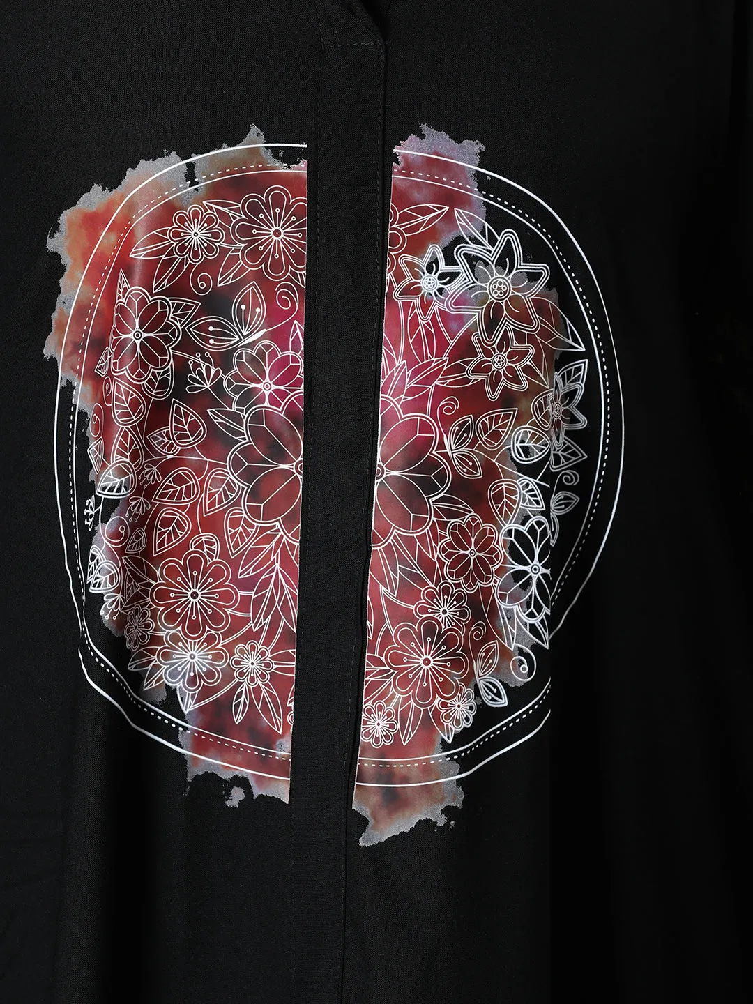 Black Rayon Shirt-Kaftan - Alluring