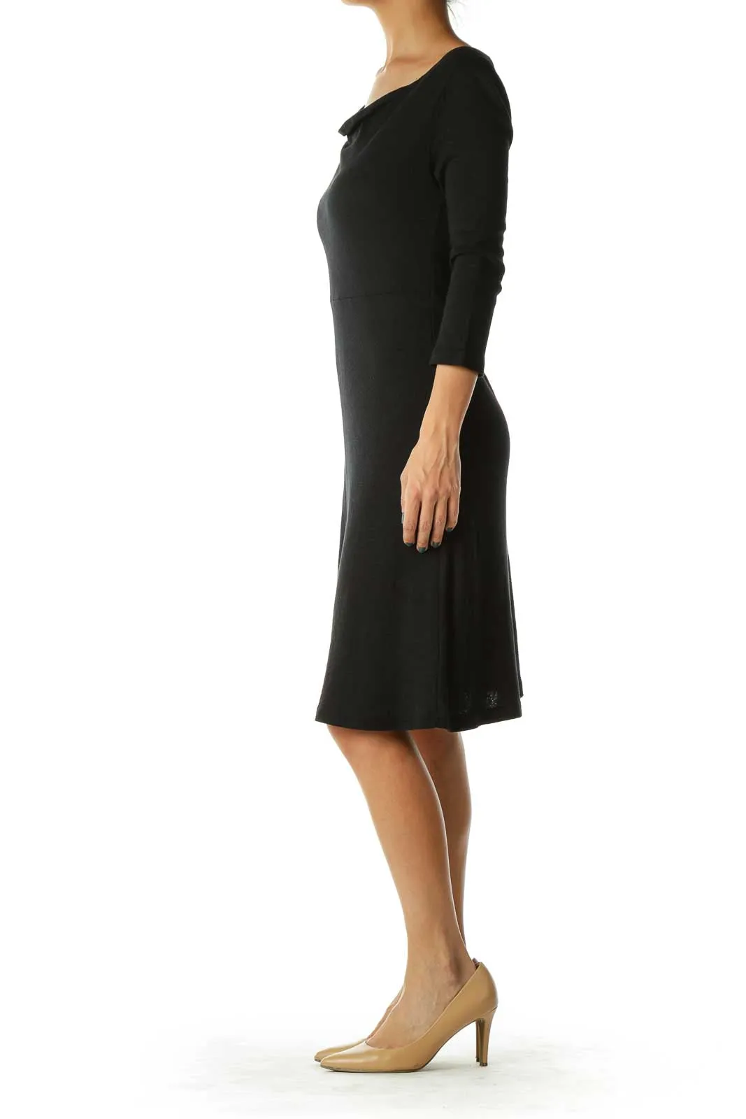 Black Stretchy Cotton Jersey Dress