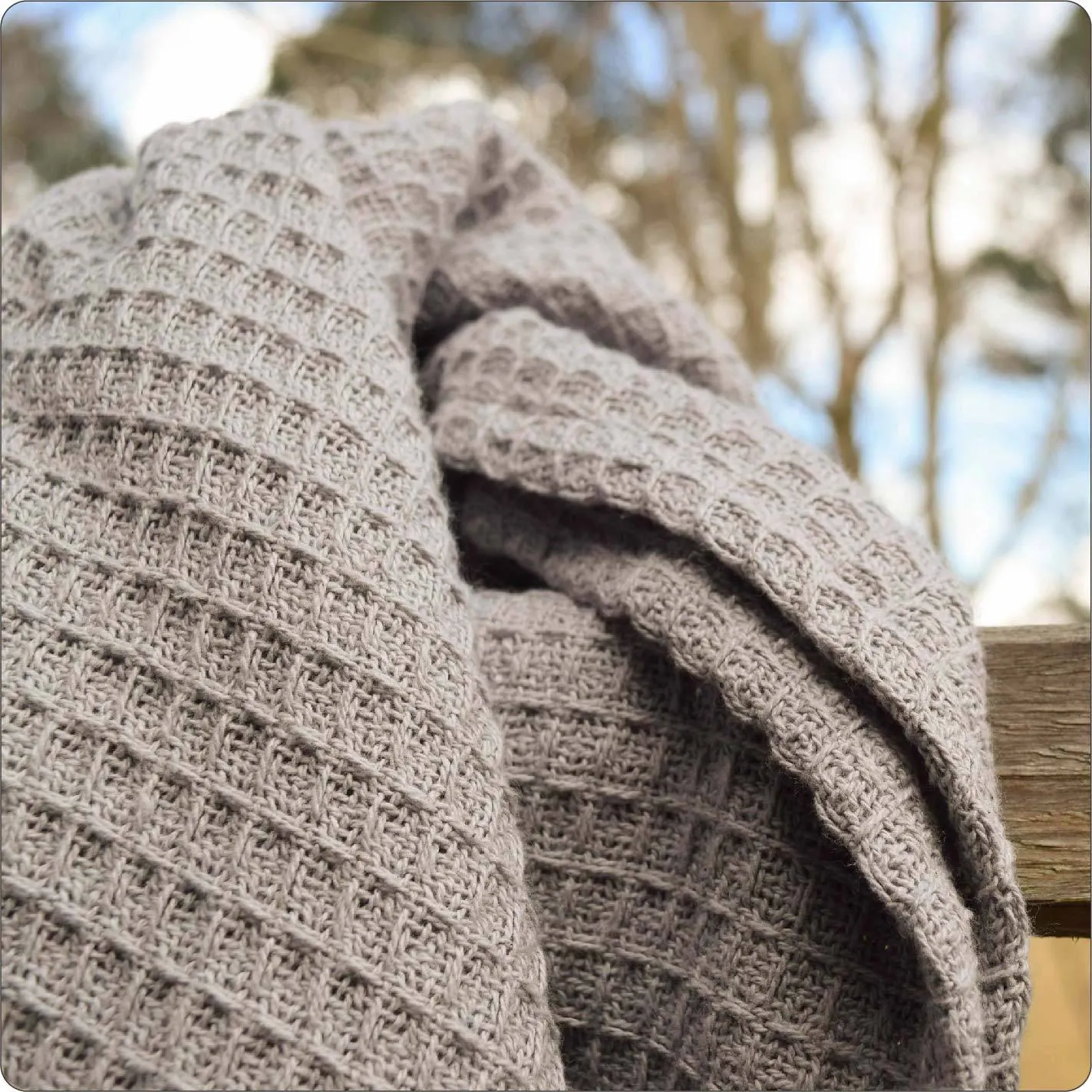 Blanket - Organic Waffle Koala Grey (210 x 210cm)