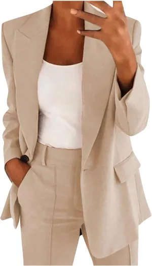 Blazer Sets Women 2 Piece Outfits Business Casual Outfits 2025 Dressy Casual Pant Suits Plus Size Wide Pants Suit Set
