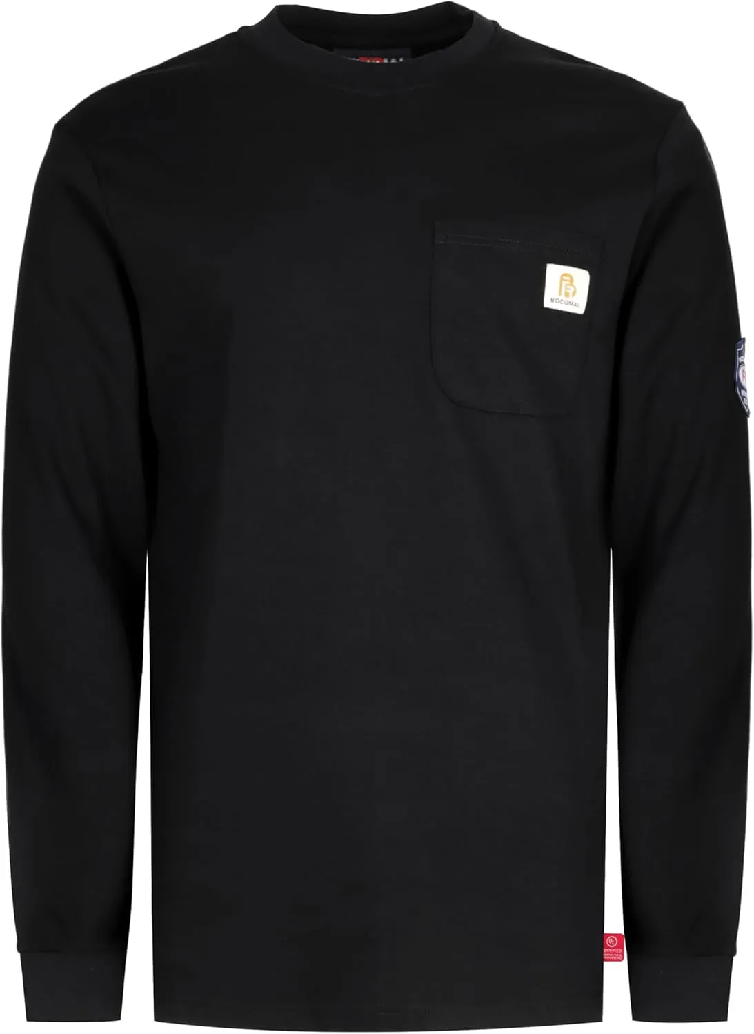 BOCOMAL FR Shirts Crewneck 7oz Midweight Flame Resistant Clothing NFPA2112 CAT2 Men's Fire Retardant Work Shirt