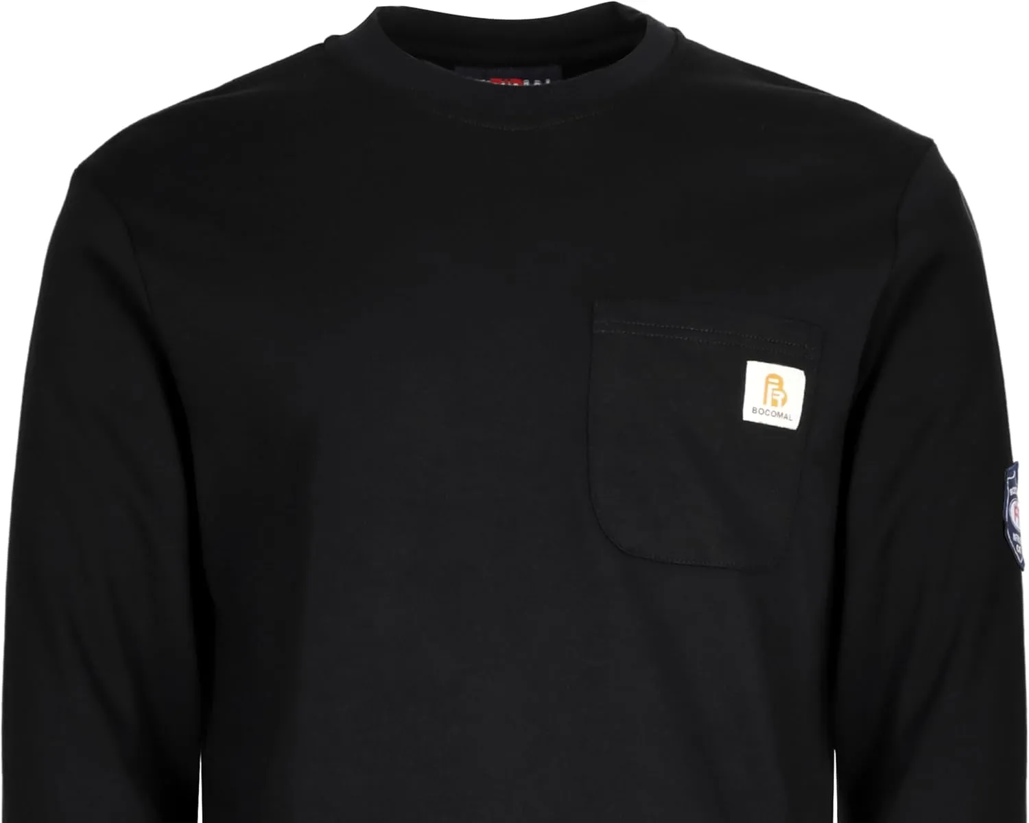 BOCOMAL FR Shirts Crewneck 7oz Midweight Flame Resistant Clothing NFPA2112 CAT2 Men's Fire Retardant Work Shirt